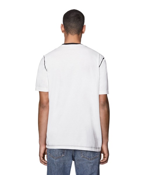 DIESEL(ディーゼル)の「メンズ Tシャツ ダブルカラー(Tシャツ/カットソー・メンズ・ブラック/ホワイト・SMALL/MEDIUM/LARGE/X-LARGE/XX-LARGE/X-SMALL/XXX-LARGE)」の4枚目の写真