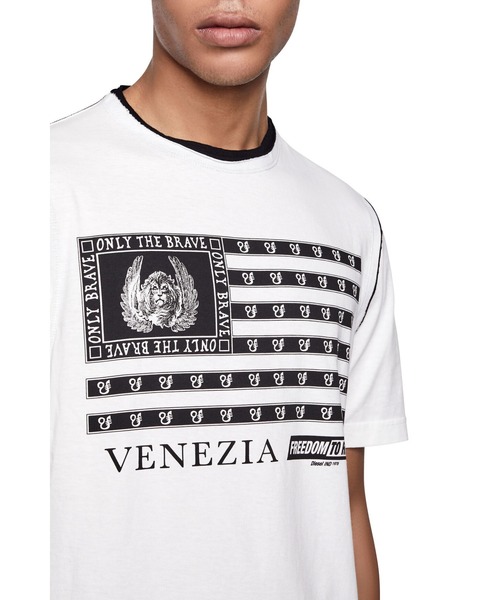 DIESEL(ディーゼル)の「メンズ Tシャツ ダブルカラー(Tシャツ/カットソー・メンズ・ブラック/ホワイト・SMALL/MEDIUM/LARGE/X-LARGE/XX-LARGE/X-SMALL/XXX-LARGE)」の3枚目の写真