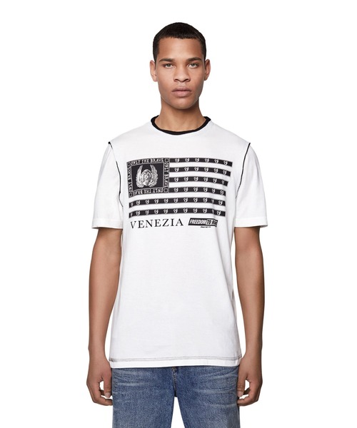 DIESEL(ディーゼル)の「メンズ Tシャツ ダブルカラー(Tシャツ/カットソー・メンズ・ブラック/ホワイト・SMALL/MEDIUM/LARGE/X-LARGE/XX-LARGE/X-SMALL/XXX-LARGE)」の11枚目の写真