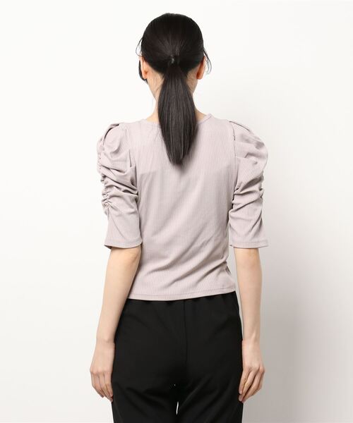 ANAP(アナップ)の「テレコリブパワショルトップスカットソー(Tシャツ/カットソー・レディース・ブラック/グレー/グリーン/アイボリー/ピンクベージュ・FREE)」の12枚目の写真