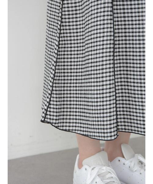 Green　Parks（グリーンパークス）の「シャーリングキャミワンピース（ワンピース・レディース・グリーン/ブラック・FREE）」の6枚目の写真