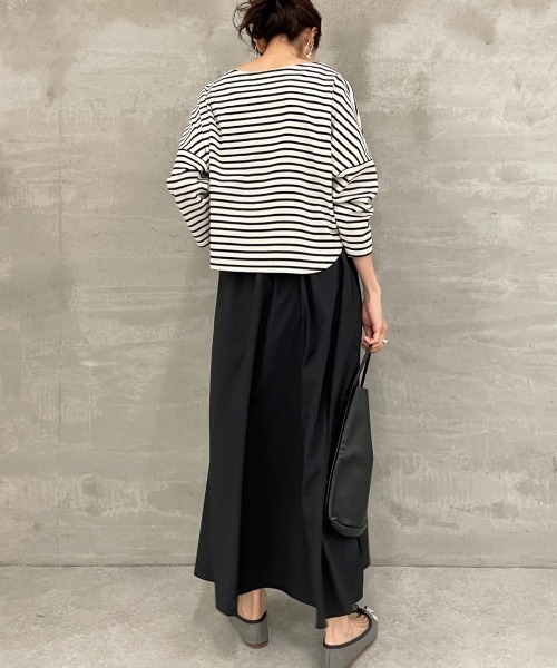 ビアズリー BEARDSLEY ニットコンビギャザーワンピース （black