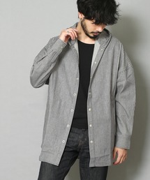 CERCA | GW/ビッグシルエット ヒッコリーストライプフードジャケット(ミリタリージャケット)