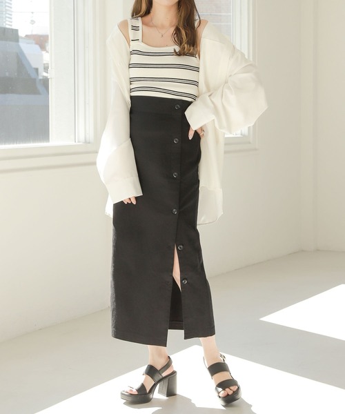 Heather(ヘザー)の「2WAYニットタンク 276985(タンクトップ・レディース・グレー/ホワイト系その他/ベージュ系その他/グリーン/ブラック・FREE)」の7枚目の写真