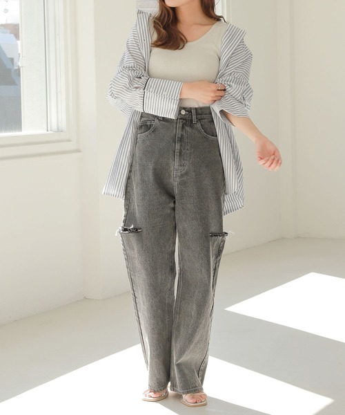 Heather(ヘザー)の「2WAYニットタンク 276985(タンクトップ・レディース・グレー/ホワイト系その他/ベージュ系その他/グリーン/ブラック・FREE)」の9枚目の写真