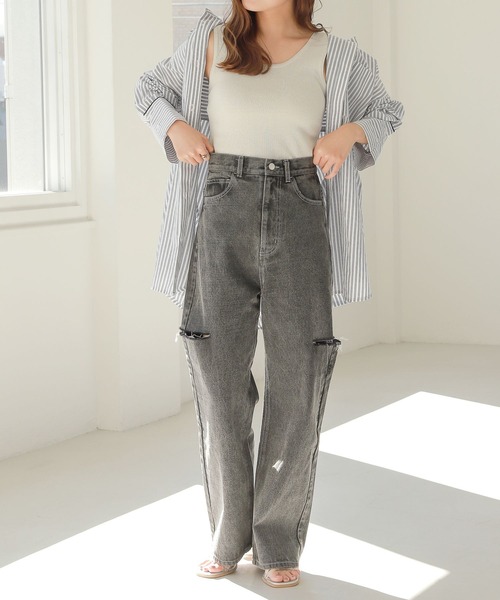 Heather(ヘザー)の「2WAYニットタンク 276985(タンクトップ・レディース・グレー/ホワイト系その他/ベージュ系その他/グリーン/ブラック・FREE)」の10枚目の写真