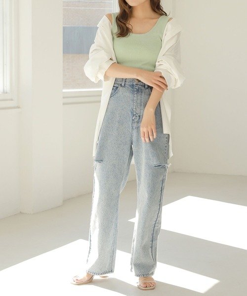 Heather(ヘザー)の「2WAYニットタンク 276985(タンクトップ・レディース・グレー/ホワイト系その他/ベージュ系その他/グリーン/ブラック・FREE)」の13枚目の写真