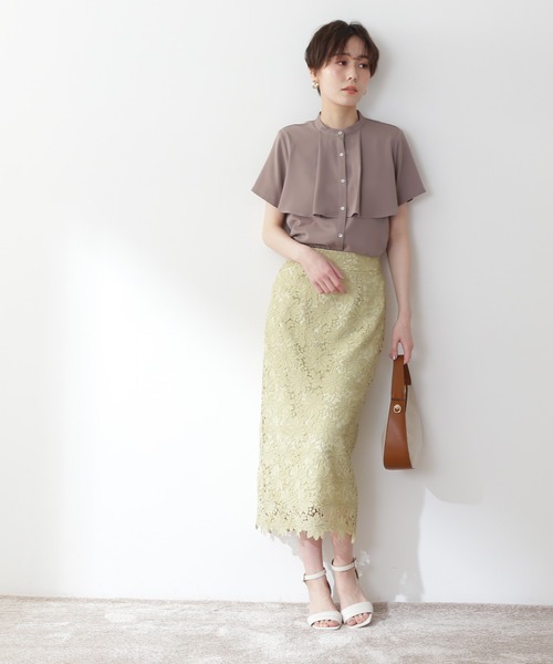 N.（N. Natural Beauty Basic）（エヌエヌナチュラルビューティーベーシック）の「◆ケープディティールブラウス（シャツ/ブラウス・レディース・ブラック/モカ/ナチュラル/イエロー/ライトグリーン・MEDIUM）」の11枚目の写真