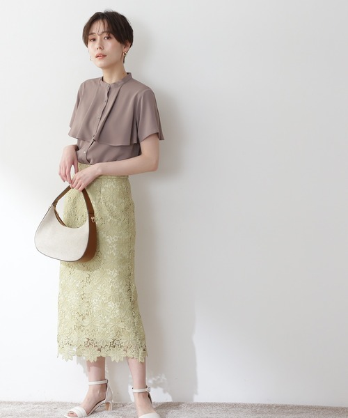 N.（N. Natural Beauty Basic）（エヌエヌナチュラルビューティーベーシック）の「◆ケープディティールブラウス（シャツ/ブラウス・レディース・ブラック/モカ/ナチュラル/イエロー/ライトグリーン・MEDIUM）」の6枚目の写真