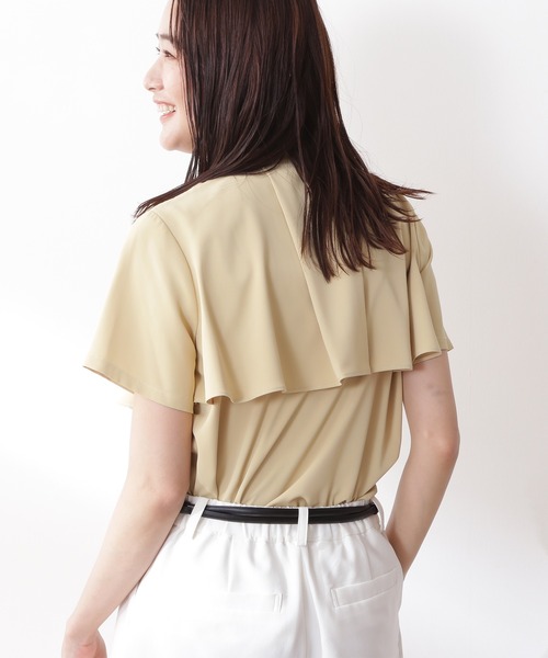 N.（N. Natural Beauty Basic）（エヌエヌナチュラルビューティーベーシック）の「◆ケープディティールブラウス（シャツ/ブラウス・レディース・ブラック/モカ/ナチュラル/イエロー/ライトグリーン・MEDIUM）」の16枚目の写真