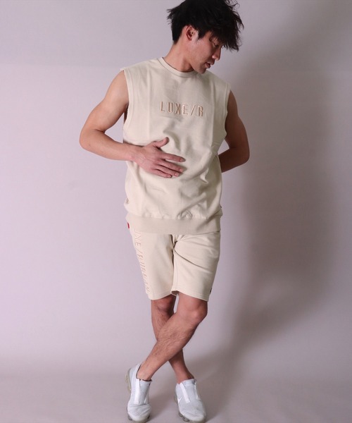 LUXE/R（ラグジュ）の「(RM)【ユニセックス】【LUXE/R】スウェット ショートパンツ（スウェットパンツ・メンズ・ベージュ/ブラック/ホワイト・MEDIUM/LARGE/X-LARGE）」の12枚目の写真