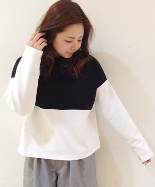 Chico（チコ）の「リップルボトルネックPO（Tシャツ/カットソー・レディース・オフホワイト/ホワイト/グレー/ブラック・FREE）」の2枚目の写真