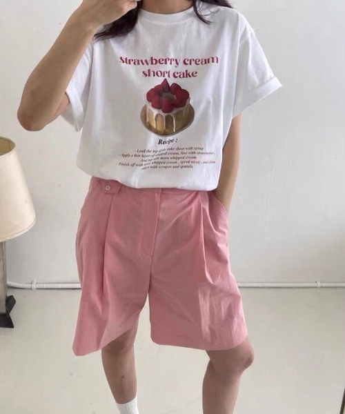 MANGROVE(マングローブ)の「スイーツグラフィックTEE(Tシャツ/カットソー・レディース・レッド/オレンジ・FREE)」の7枚目の写真