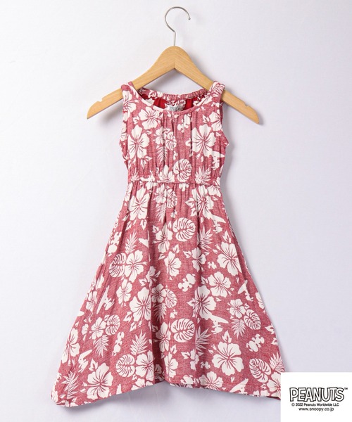 PEANUTS（ピーナッツ）の「PEANUTS キッズ　スヌーピー アロハワンピース（ワンピース・キッズ・ネイビー/レッド/ブルー/マスタード/グレー系その他/チャコール・110/130/140/120）」の6枚目の写真