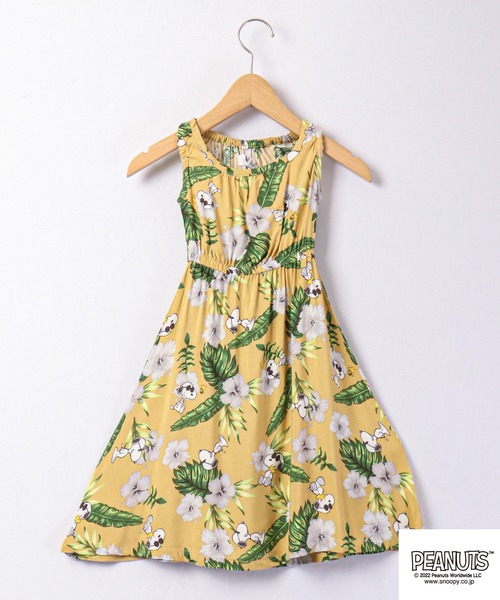 PEANUTS（ピーナッツ）の「PEANUTS キッズ　スヌーピー アロハワンピース（ワンピース・キッズ・ネイビー/レッド/ブルー/マスタード/グレー系その他/チャコール・110/130/140/120）」の5枚目の写真