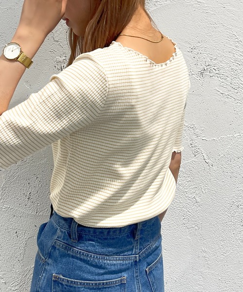 apres jour mignon（アプレジュールミニョン）の「メローカットトップス【ZOZOTOWN限定アイテム】（Tシャツ/カットソー・レディース・イエロー/ピンク/ブラック・X-LARGE/フリー）」の20枚目の写真