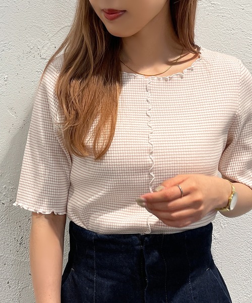 apres jour mignon（アプレジュールミニョン）の「メローカットトップス【ZOZOTOWN限定アイテム】（Tシャツ/カットソー・レディース・イエロー/ピンク/ブラック・X-LARGE/フリー）」の11枚目の写真