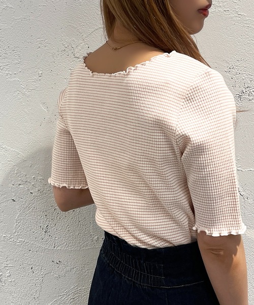apres jour mignon(アプレジュールミニョン)の「メローカットトップス【ZOZOTOWN限定アイテム】(Tシャツ/カットソー・レディース・イエロー/ピンク/ブラック・X-LARGE/フリー)」の9枚目の写真