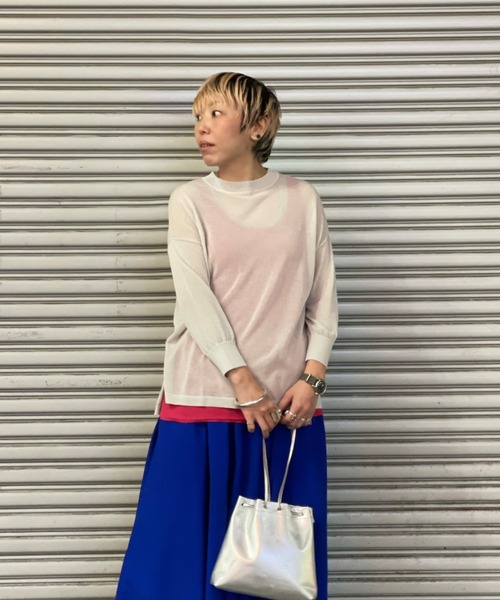 MANASTASH(マナスタッシュ)の「MANASTASH/マナスタッシュ ヘルシーヤーンプルオーバー(Tシャツ/カットソー・レディース・ブラック/グレー・FREE)」の1枚目の写真