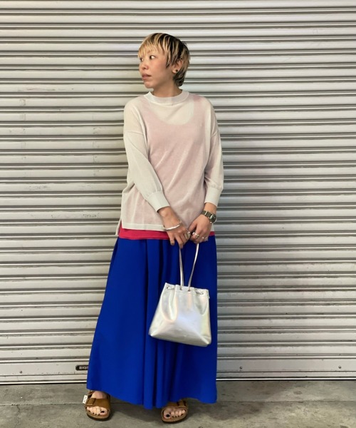MANASTASH(マナスタッシュ)の「MANASTASH/マナスタッシュ ヘルシーヤーンプルオーバー(Tシャツ/カットソー・レディース・ブラック/グレー・FREE)」の5枚目の写真