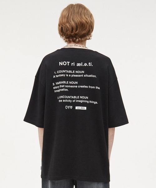 OY(オーワイ)の「『OY/オーワイ』OY SLOGAN LOGO T/スローガンロゴデザイン 半袖Tシャツ(Tシャツ/カットソー・メンズ・ホワイト/ブラック・M/L)」の2枚目の写真