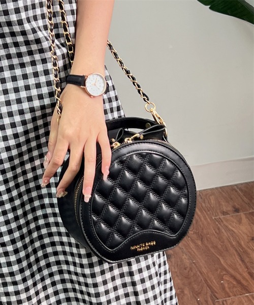 LA VORAGINE(ラ ヴォラジネ)の「丸いチェーンデザインショルダーバッグ クラッチバッグ(クラッチバッグ・レディース・ブラック/ホワイト・FREE)」の15枚目の写真