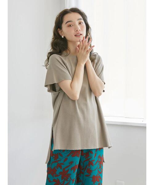 AMERICAN HOLIC（アメリカンホリック）の「ラグランリブスリーブチュニック（Tシャツ/カットソー・レディース・チャコールグレー/アイボリー/モカ・M/L）」の8枚目の写真