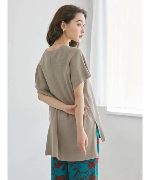 AMERICAN HOLIC（アメリカンホリック）の「ラグランリブスリーブチュニック（Tシャツ/カットソー・レディース・チャコールグレー/アイボリー/モカ・M/L）」の9枚目の写真