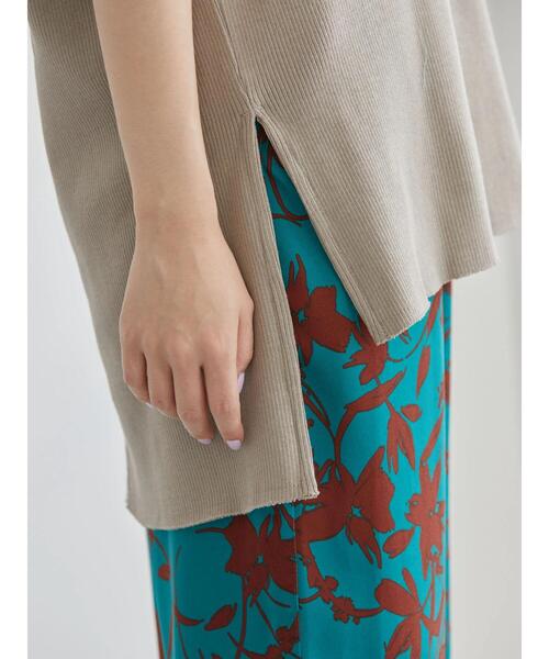 AMERICAN HOLIC（アメリカンホリック）の「ラグランリブスリーブチュニック（Tシャツ/カットソー・レディース・チャコールグレー/アイボリー/モカ・M/L）」の12枚目の写真