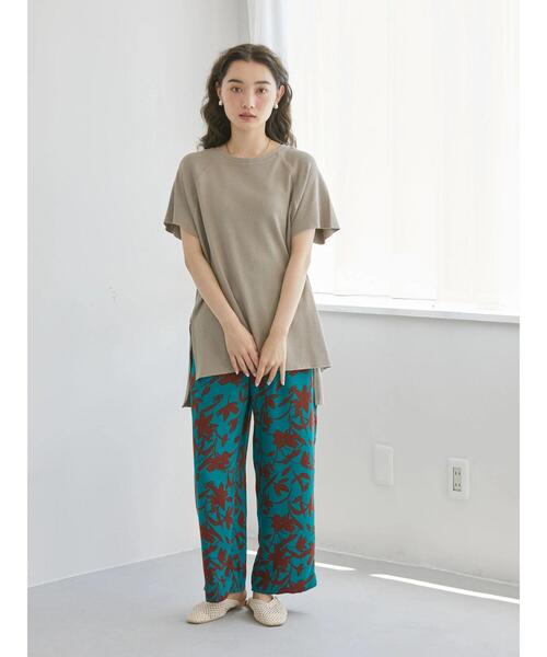 AMERICAN HOLIC（アメリカンホリック）の「ラグランリブスリーブチュニック（Tシャツ/カットソー・レディース・チャコールグレー/アイボリー/モカ・M/L）」の15枚目の写真