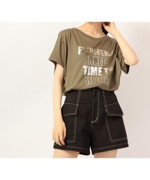 メッセージプリントフラワー Tシャツ
