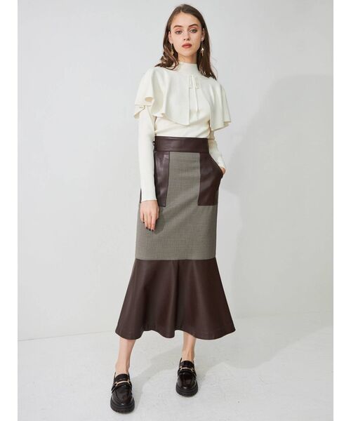 MERCURYDUO(マーキュリーデュオ)の「ハイウエストフェイクレザードッキングスカート(スカート・レディース・その他1・SMALL/MEDIUM)」の2枚目の写真