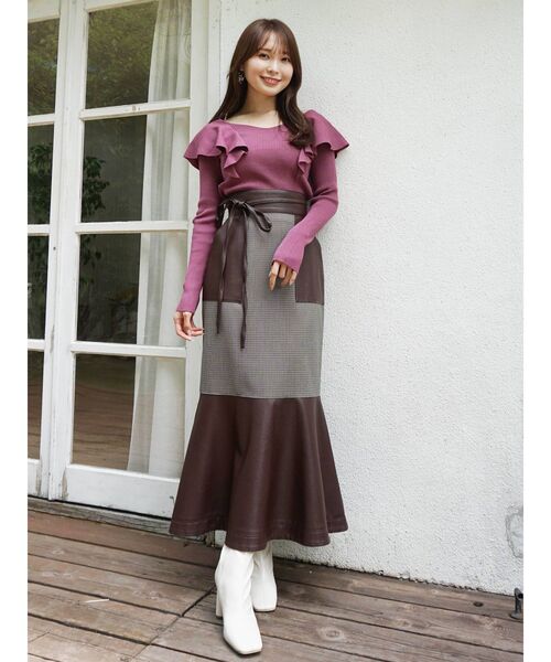 MERCURYDUO(マーキュリーデュオ)の「ハイウエストフェイクレザードッキングスカート(スカート・レディース・その他1・SMALL/MEDIUM)」の18枚目の写真