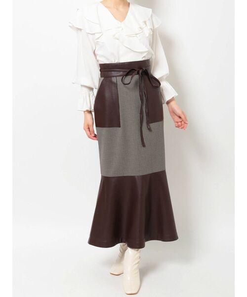 MERCURYDUO(マーキュリーデュオ)の「ハイウエストフェイクレザードッキングスカート(スカート・レディース・その他1・SMALL/MEDIUM)」の7枚目の写真