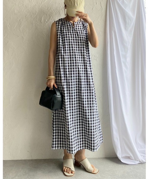 ミシェルマカロン　ギンガムチェクワンピース ミシェルマカロン ギンガムチェックワンピースセット - メルカリ