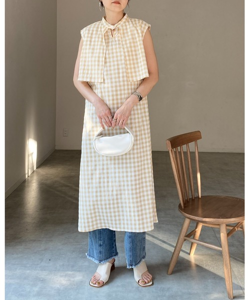 美品】gelato pique ギンガムチェックドレス ワンピース 2way