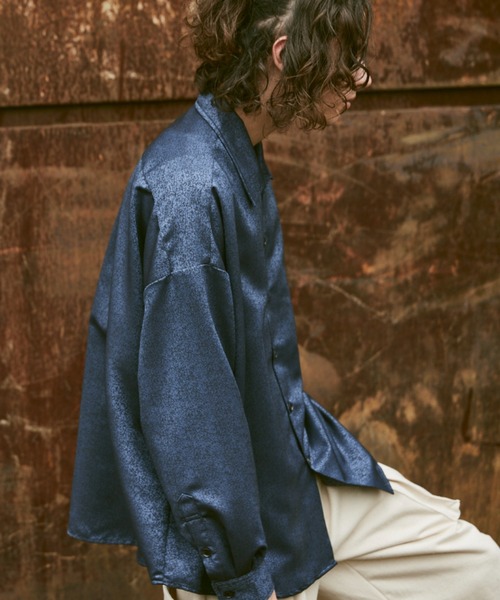 CASPER JOHN(キャスパージョン)の「Jacquard huge shirts/ジャガードヒュージシャツ(シャツ/ブラウス・メンズ・ライトブルー/ブラック/ベージュ/パープル/ネイビー/シルバー/ブルー/グリーン・SMALL/MEDIUM/LARGE)」の6枚目の写真