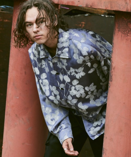 CASPER JOHN(キャスパージョン)の「Jacquard huge shirts/ジャガードヒュージシャツ(シャツ/ブラウス・メンズ・ライトブルー/ブラック/ベージュ/パープル/ネイビー/シルバー/ブルー/グリーン・SMALL/MEDIUM/LARGE)」の1枚目の写真