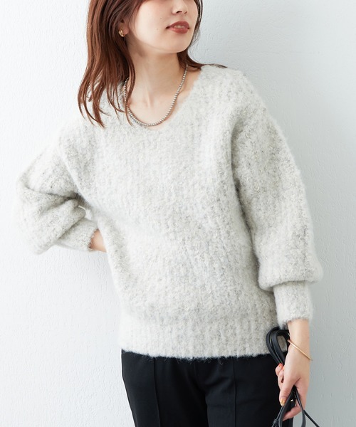 natural couture(ナチュラルクチュール)の「WEB限定カラーあり/ふわもこラメMIXニット(ニット/セーター・レディース・ライトグレー/ベージュ/ピンク/ブルー/ラベンダー・FREE)」の21枚目の写真