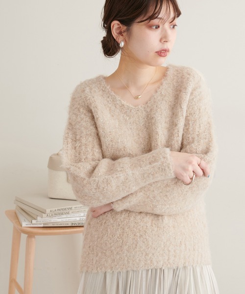 natural couture(ナチュラルクチュール)の「WEB限定カラーあり/ふわもこラメMIXニット(ニット/セーター・レディース・ライトグレー/ベージュ/ピンク/ブルー/ラベンダー・FREE)」の22枚目の写真
