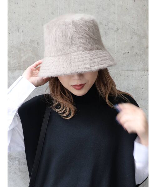 MURUA（ムルーア）の「ファーバケットハット（ハット・レディース・ブラック/オレンジ/ベージュ/グレー/モカ・FREE）」の15枚目の写真