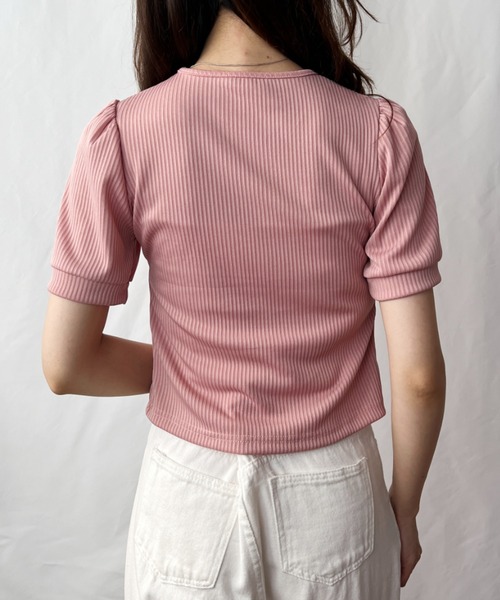 CLEA(クレア)の「リブクロスパフ袖トップス(Tシャツ/カットソー・レディース・ブラック/ピンク/ホワイト・FREE)」の18枚目の写真