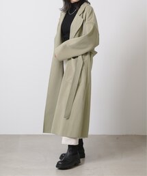 RAY CASSIN | Wフェイスフェイクウールベルト付テーラードコート(チェスターコート)