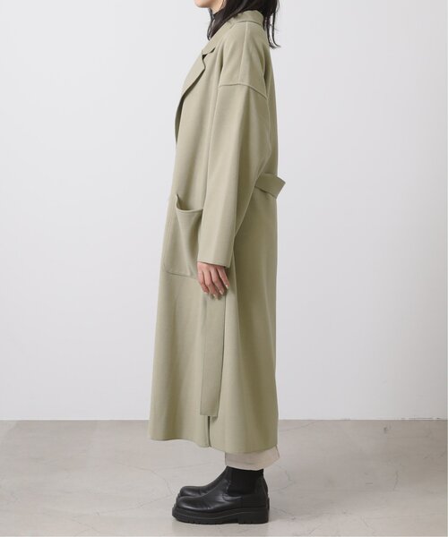 RAY CASSIN（レイカズン）の「Wフェイスフェイクウールベルト付テーラードコート（チェスターコート・レディース・ブラウン/グリーン/キナリ・FREE）」の7枚目の写真
