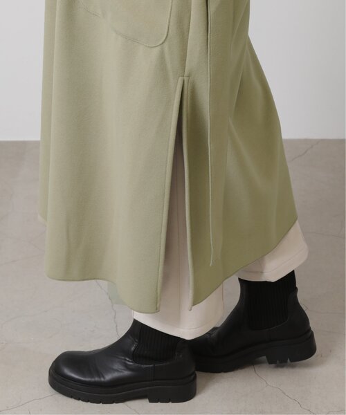 RAY CASSIN（レイカズン）の「Wフェイスフェイクウールベルト付テーラードコート（チェスターコート・レディース・ブラウン/グリーン/キナリ・FREE）」の13枚目の写真