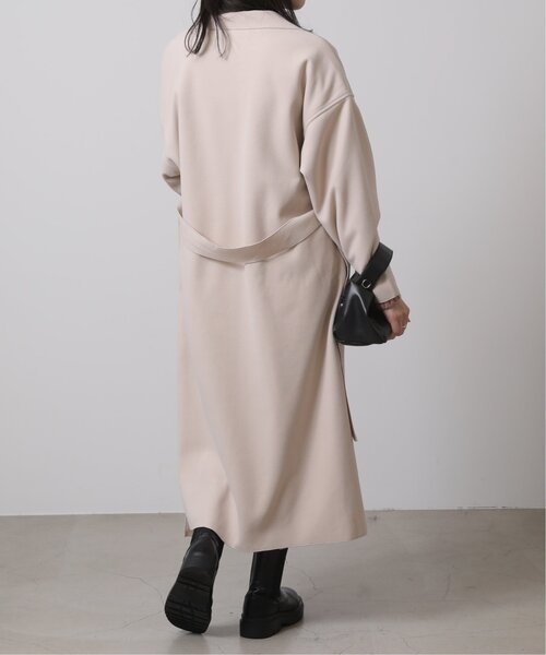 RAY CASSIN（レイカズン）の「Wフェイスフェイクウールベルト付テーラードコート（チェスターコート・レディース・ブラウン/グリーン/キナリ・FREE）」の22枚目の写真