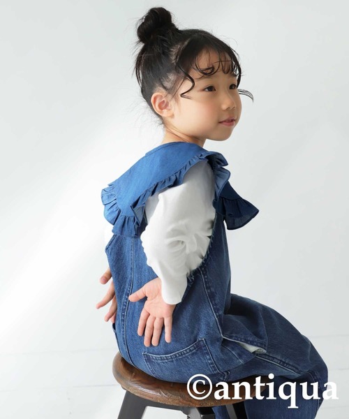 antiqua（アンティカ）の「愛らしさ増す。デニム付け襟（付け襟・キッズ・インディゴブルー・FREE）」の6枚目の写真