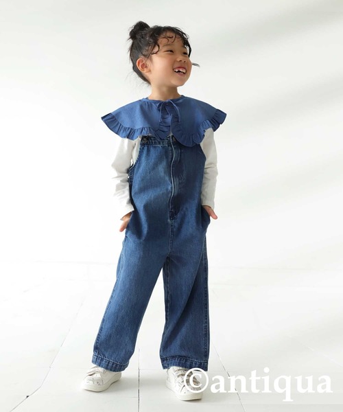 antiqua（アンティカ）の「愛らしさ増す。デニム付け襟（付け襟・キッズ・インディゴブルー・FREE）」の4枚目の写真