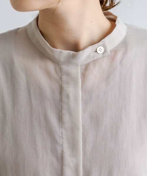 PUAL CE CIN（ピュアルセシン）の「【Du noir】JAPAN MADEシアーブラウス（シャツ/ブラウス・レディース・ブラック/ベージュ・FREE）」の17枚目の写真