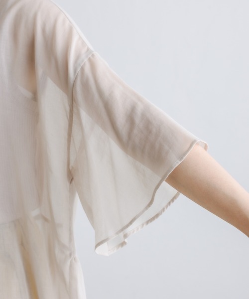 PUAL CE CIN（ピュアルセシン）の「【Du noir】JAPAN MADEシアーブラウス（シャツ/ブラウス・レディース・ブラック/ベージュ・FREE）」の20枚目の写真